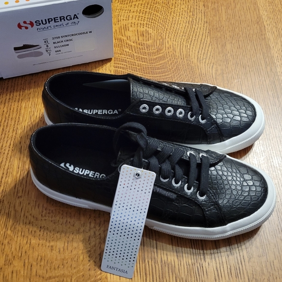 Superga 2750 Embossed faux Crocodile sneakers - black - Picture 8 of 14
